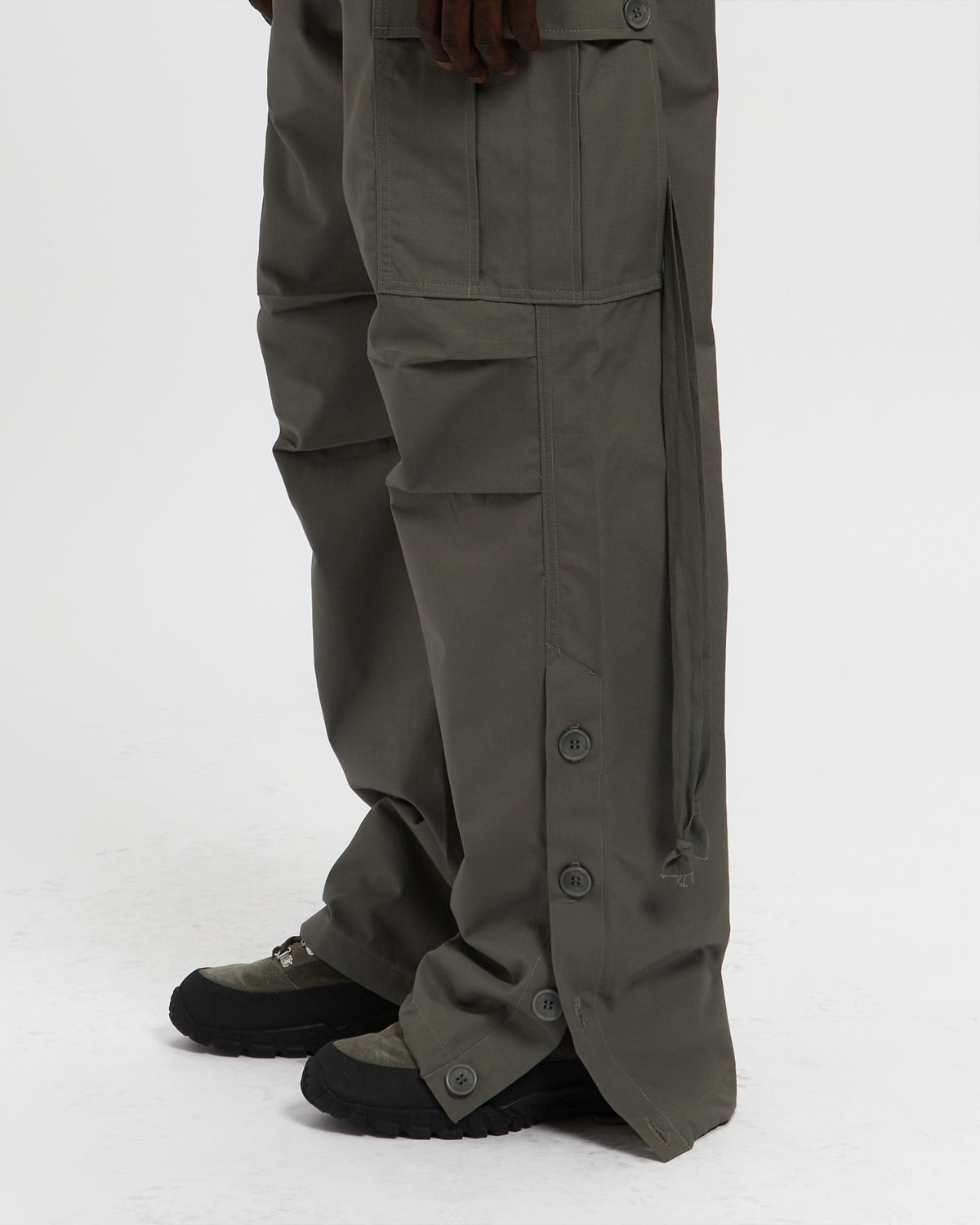 Cotton Ripstop Wide Leg Cargo Pant in Sage