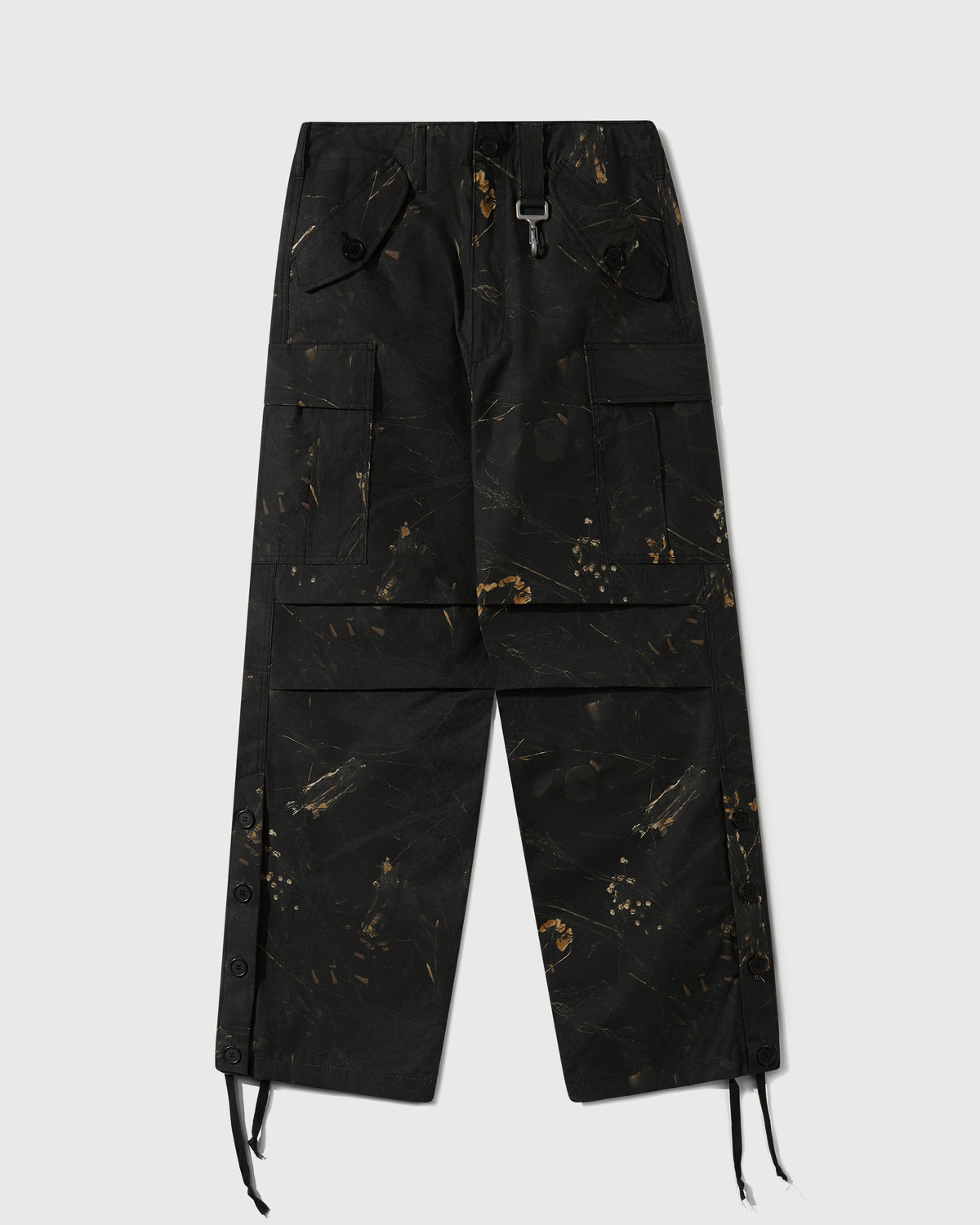 Cotton Ripstop Wide Leg Cargo Pant in Camo