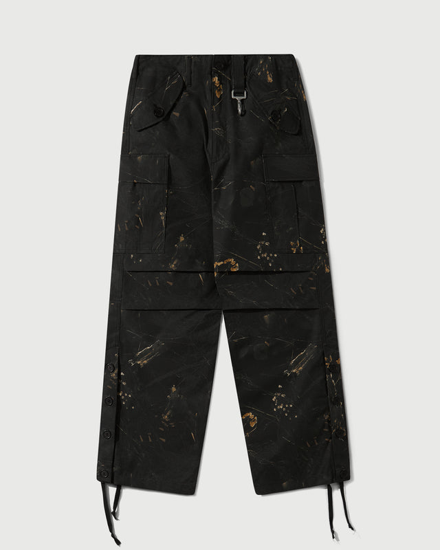 Cotton Ripstop Wide Leg Cargo Pant in Camo