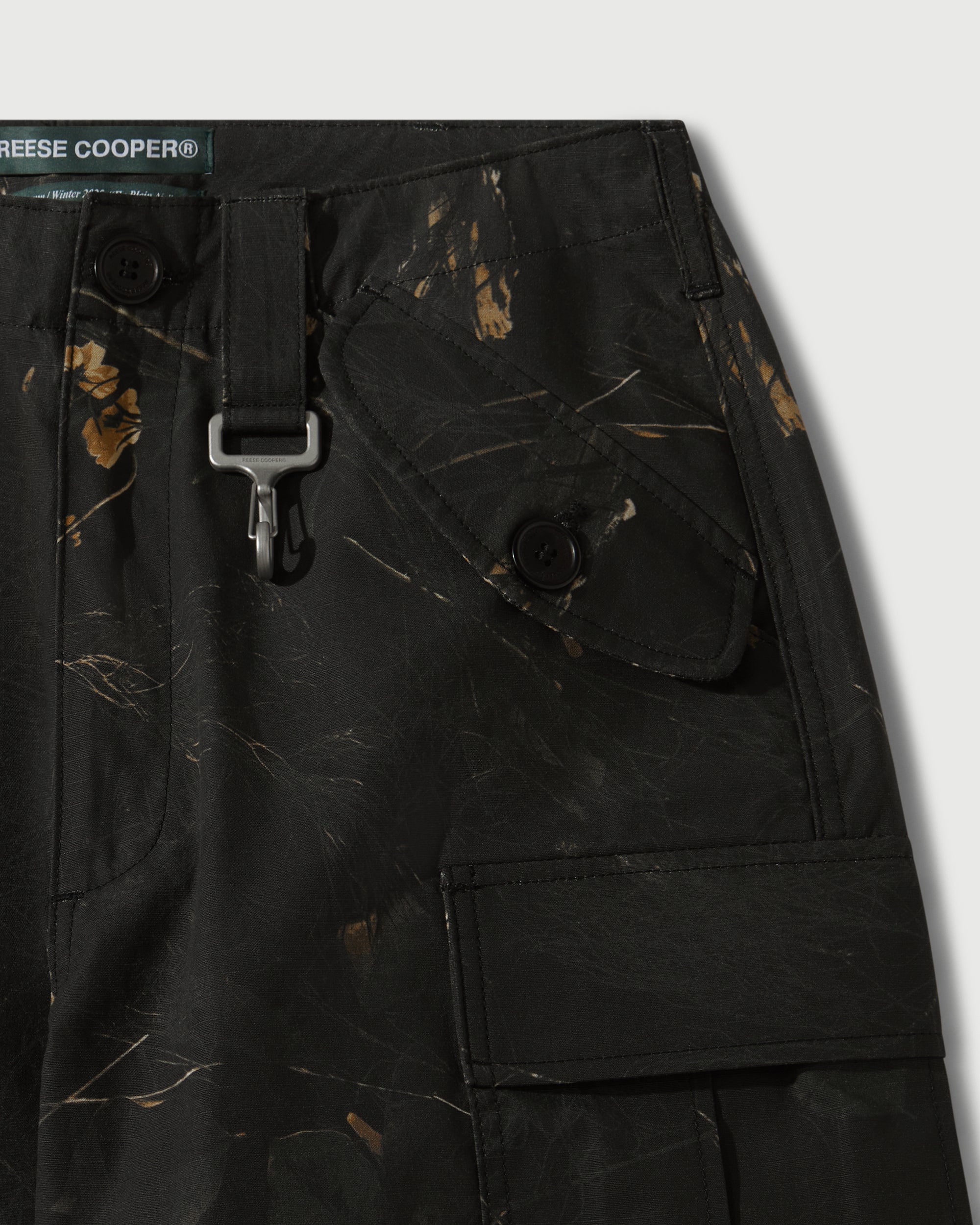 Cotton Ripstop Wide Leg Cargo Pant in Camo