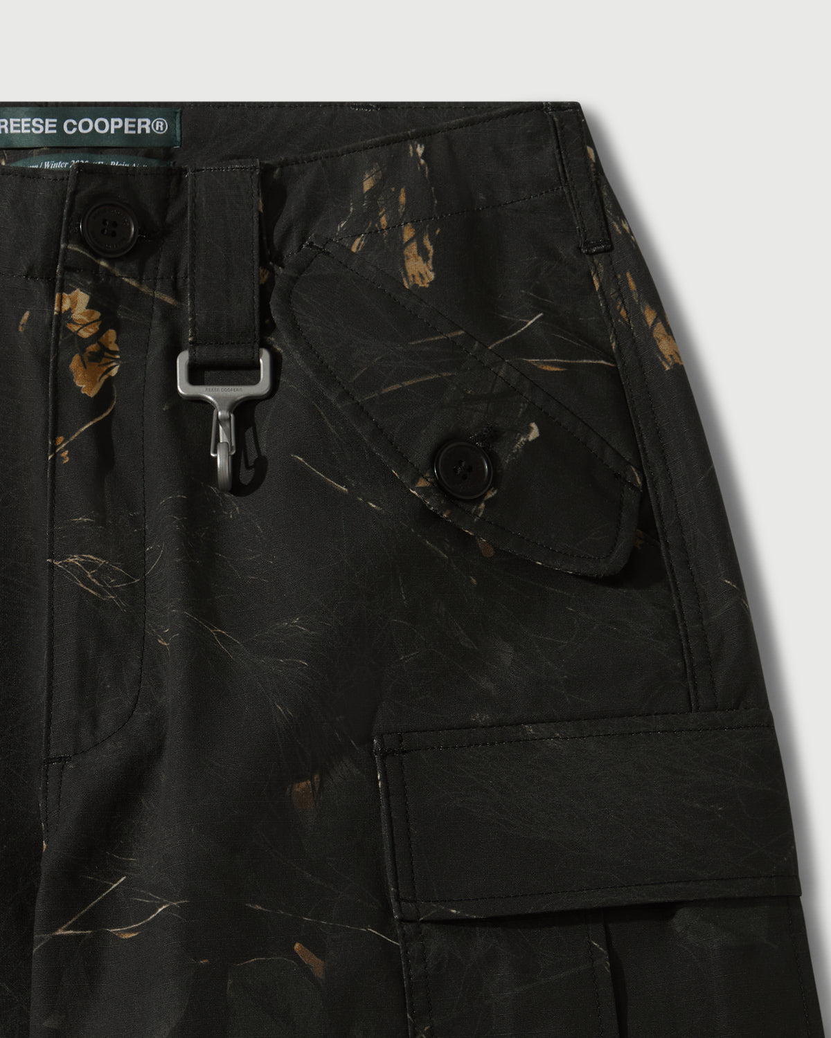 Cotton Ripstop Wide Leg Cargo Pant in Camo