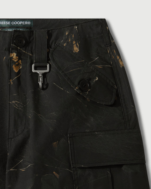 Cotton Ripstop Wide Leg Cargo Pant in Camo