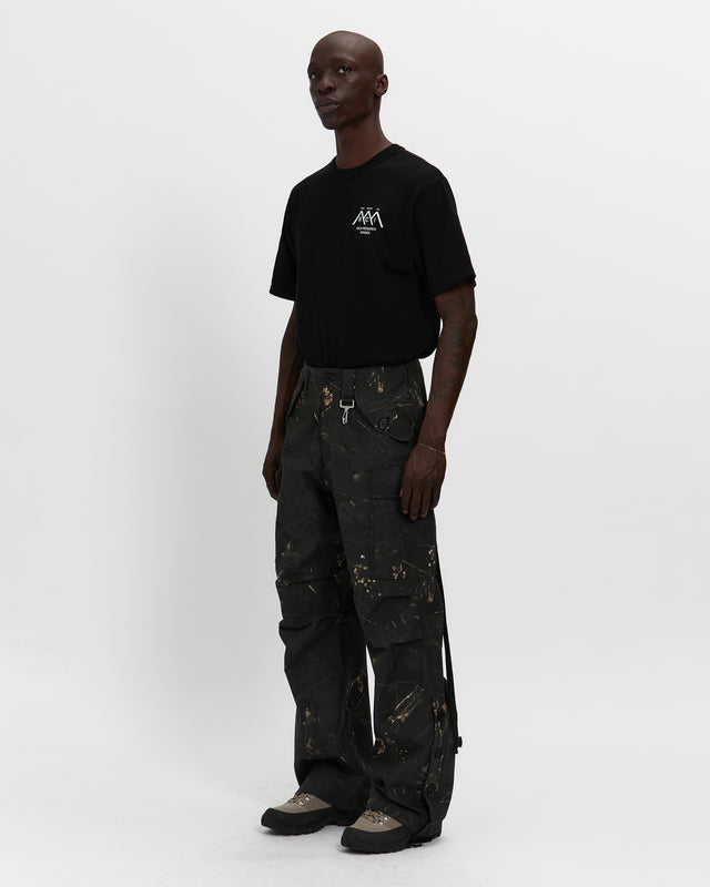 Cotton Ripstop Wide Leg Cargo Pant in Camo