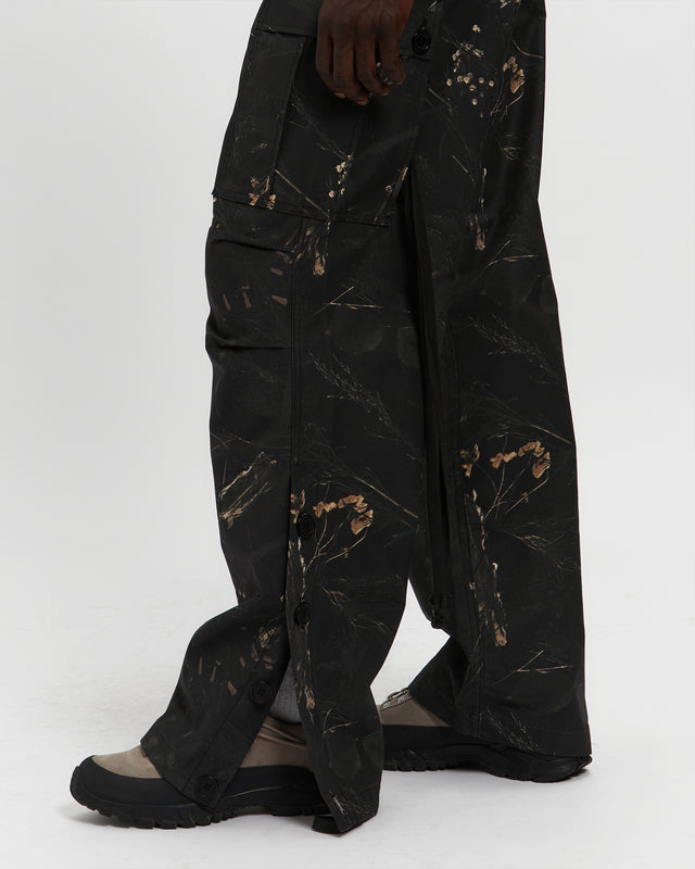 Cotton Ripstop Wide Leg Cargo Pant in Camo