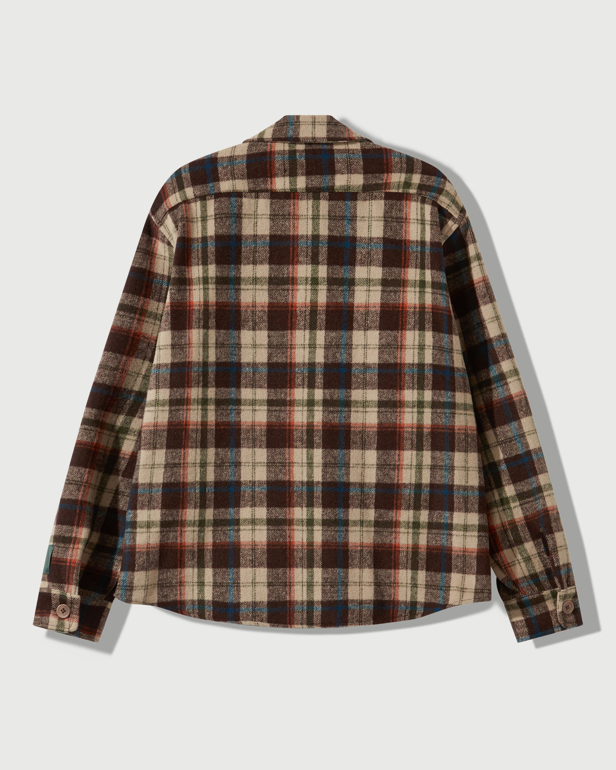 Milled Flannel Cargo Button Down Shirt in Brown