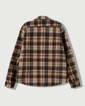 Milled Flannel Cargo Button Down Shirt in Brown