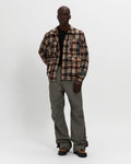 Milled Flannel Cargo Button Down Shirt in Brown