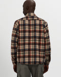 Milled Flannel Cargo Button Down Shirt in Brown