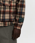 Milled Flannel Cargo Button Down Shirt in Brown