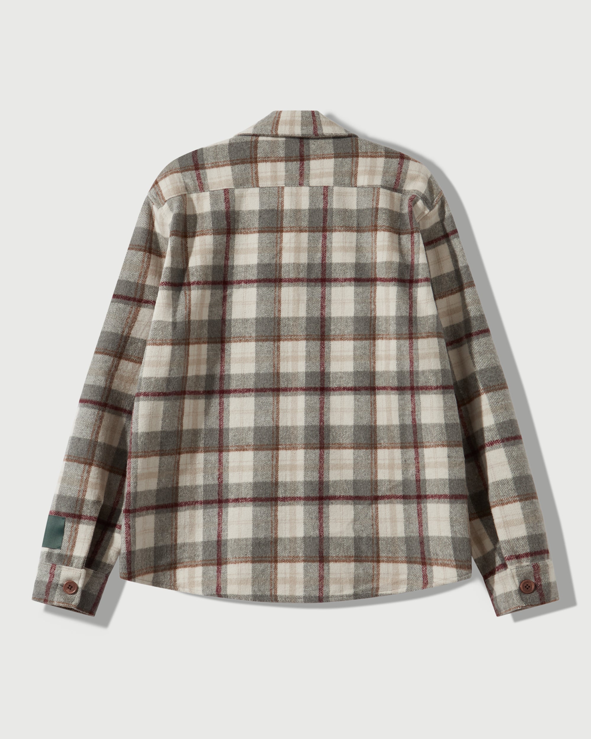 Milled Flannel Cargo Button Down Shirt in Grey