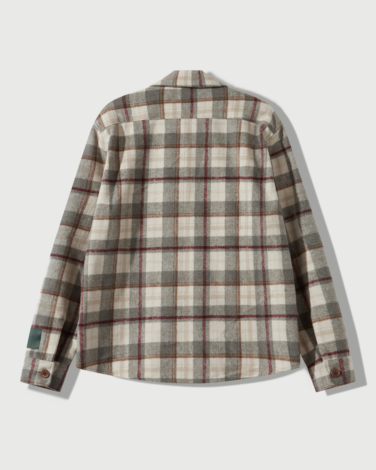 Milled Flannel Cargo Button Down Shirt in Grey