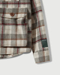 Milled Flannel Cargo Button Down Shirt in Grey