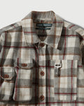 Milled Flannel Cargo Button Down Shirt in Grey