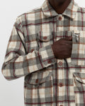 Milled Flannel Cargo Button Down Shirt in Grey
