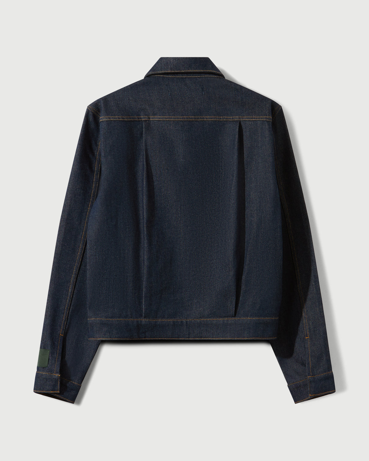 Raw Denim Concealed Button Trucker Jacket