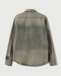 Washed Denim Concealed Button Work Shirt