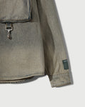 Washed Denim Concealed Button Work Shirt