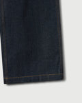 Raw Denim Concealed Button Straight Leg Jean