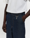 Raw Denim Concealed Button Straight Leg Jean