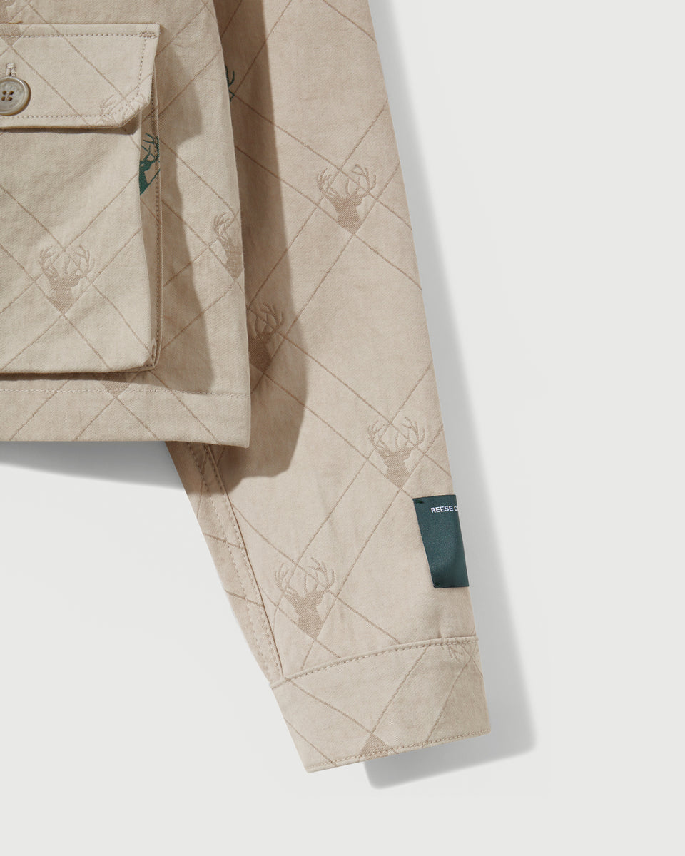 RCI Reserve: Cargo Jacket in Tan Deer Cotton Jacquard – REESE COOPER®