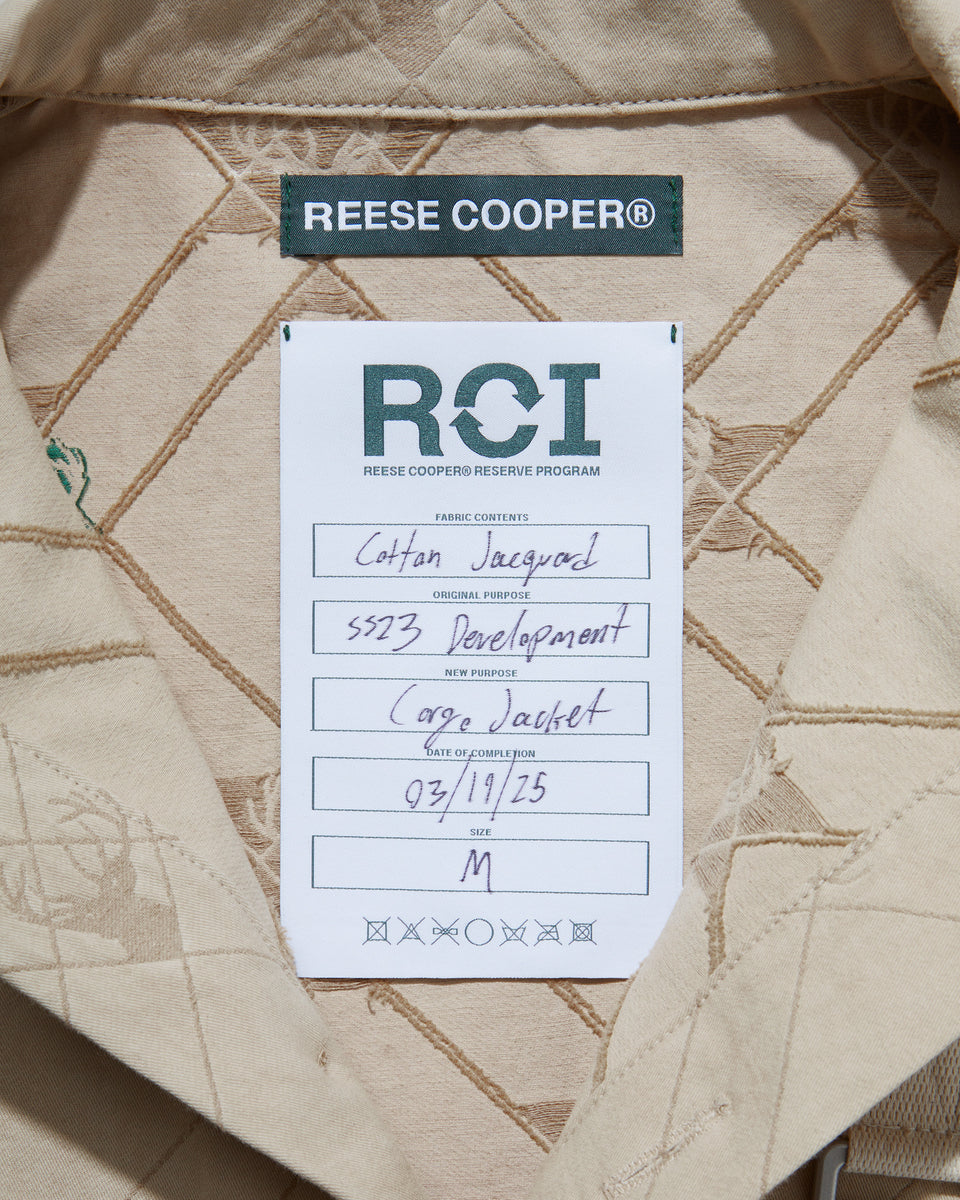 RCI Reserve: Cargo Jacket in Tan Deer Cotton Jacquard – REESE COOPER®