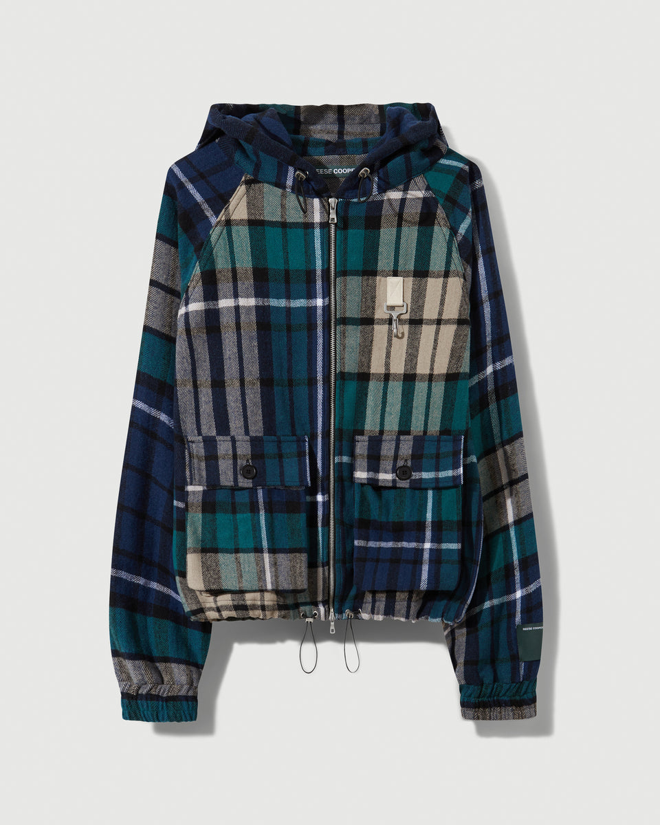 RCI Reserve: Hooded Jacket in Navy Park Plaid Cotton Flannel – REESE ...