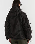 Men - Cinched Nylon Hooded Jacket - Black - 2
