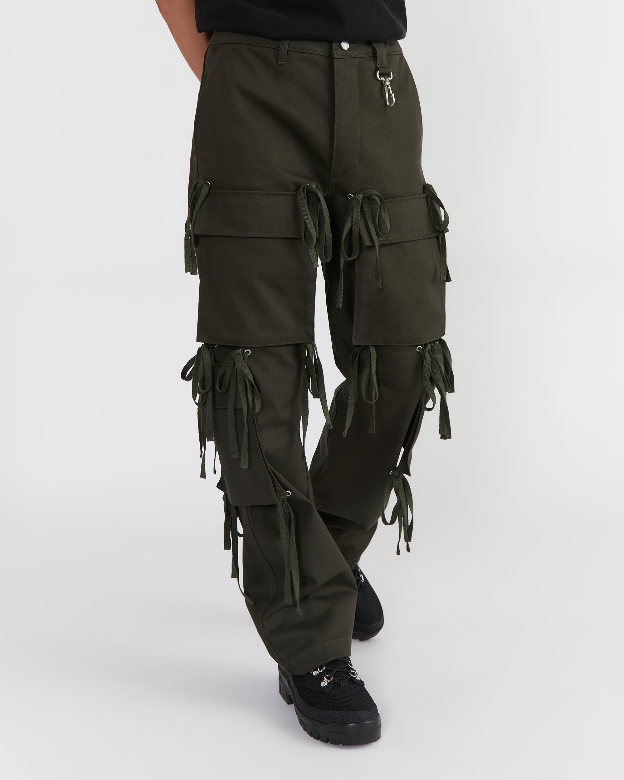 2-Pack Men's Belted Slim Fit Cotton Cargo Pocket Pants (Multiple Inseams)