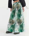 Pleated Skirt in Watercolour Camo