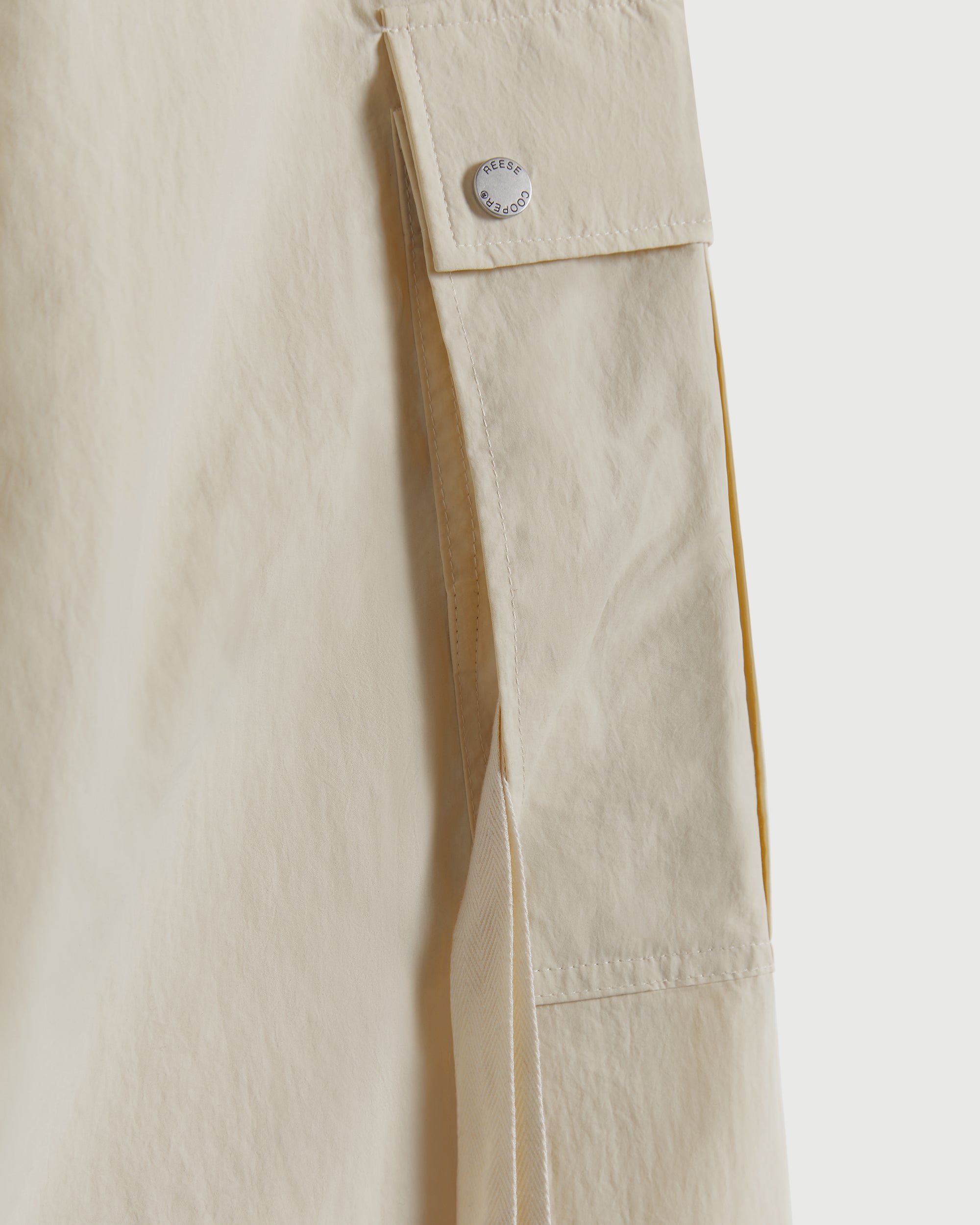 Desert Marigold Embroidered Nylon Cargo Pant in Beige