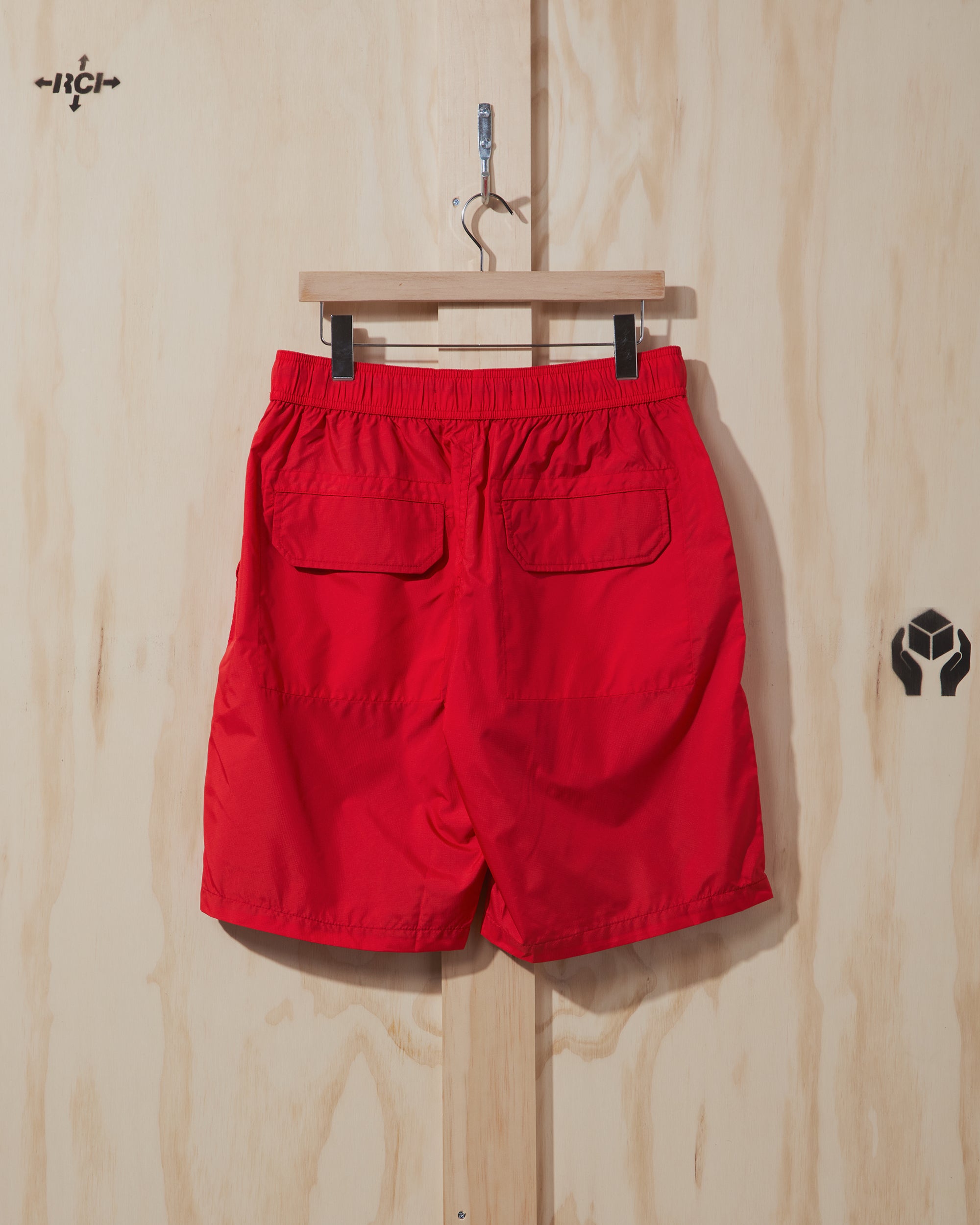 SS22 Nylon Cargo Short in Red