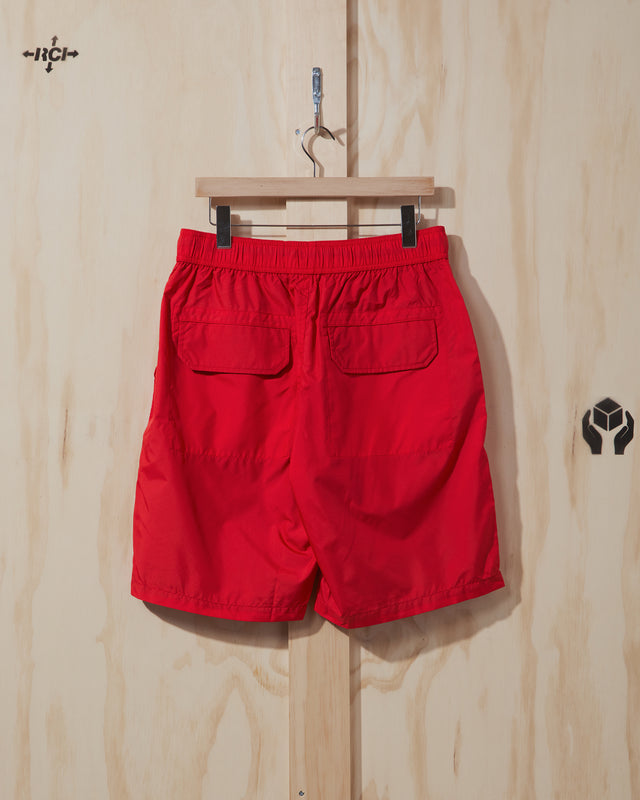 SS22 Nylon Cargo Short in Red