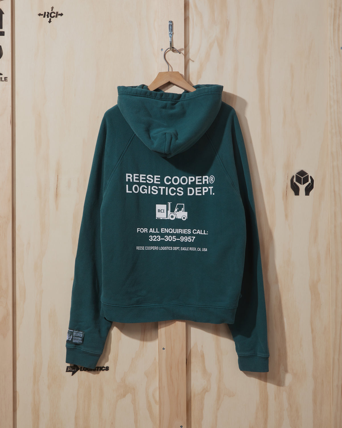 AW22 Logistics Dept Hooded Sweatshirt in Forest