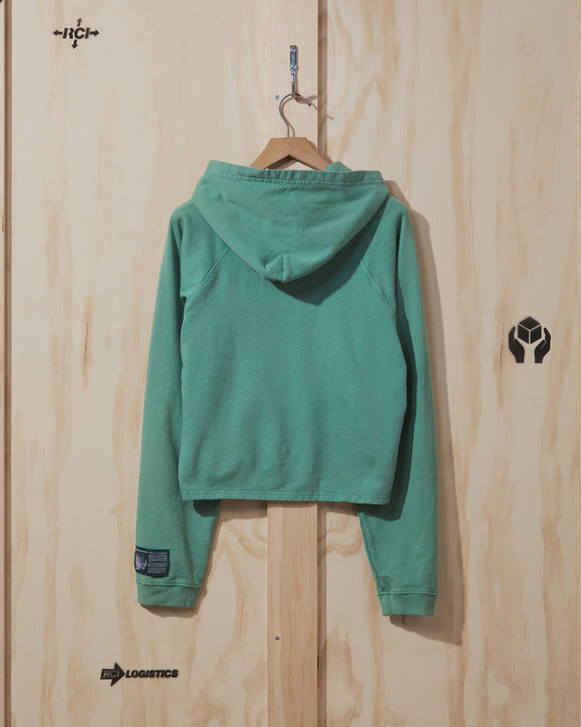 SS19 Womens Duck Print Hooded Sweatshirt in Green