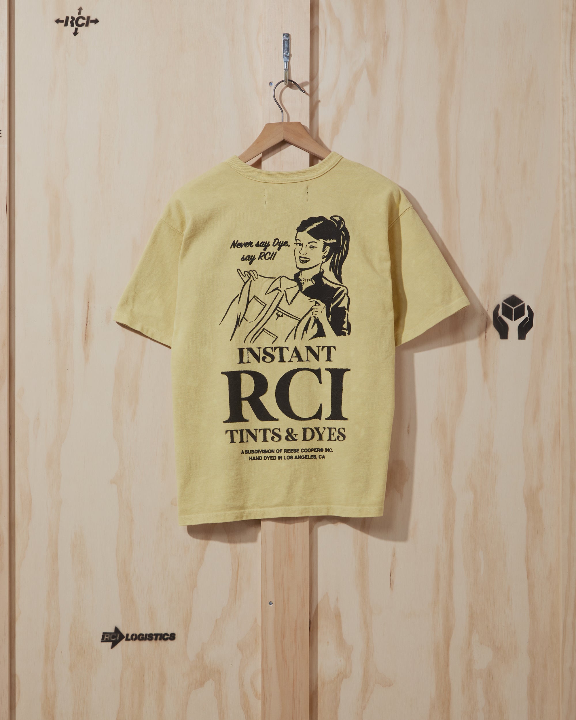 Hand Dyed RCI Instant Dye T-Shirt in Yellow