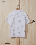 SS22 Illustration Cotton Button Down Shirt in White