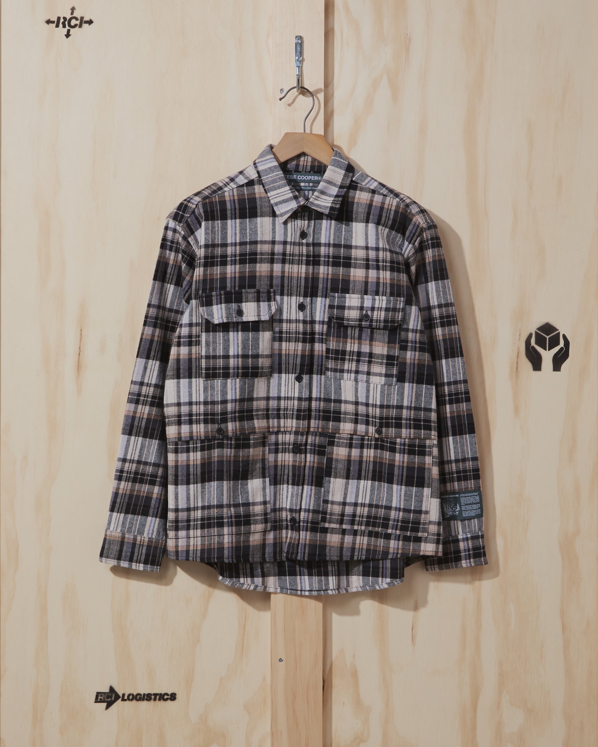 SS21 Flannel Cargo Shirt in Brown