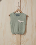 SS22 Womens Knit Sweater Vest in Green