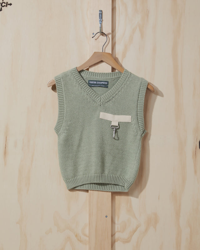 SS22 Womens Knit Sweater Vest in Green