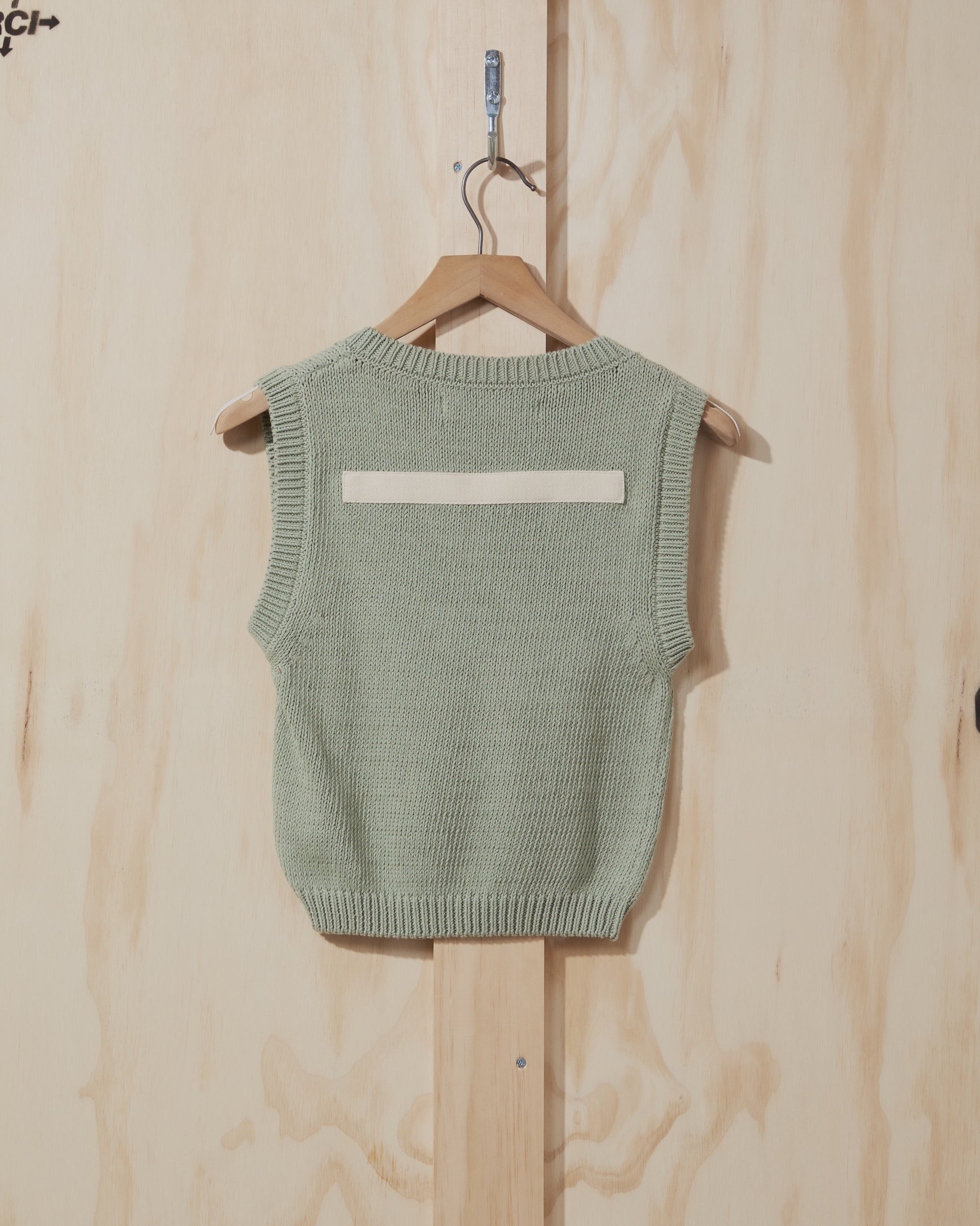 SS22 Womens Knit Sweater Vest in Green