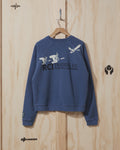 SS21 Duck Print Crewneck Sweatshirt in Slate Blue