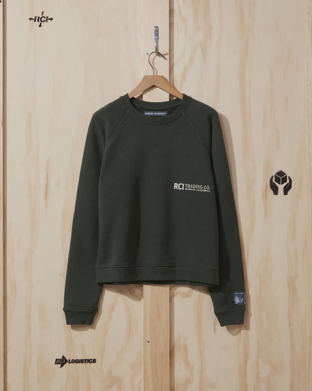 SS21 Salmon Fly Crewneck Sweatshirt in Olive