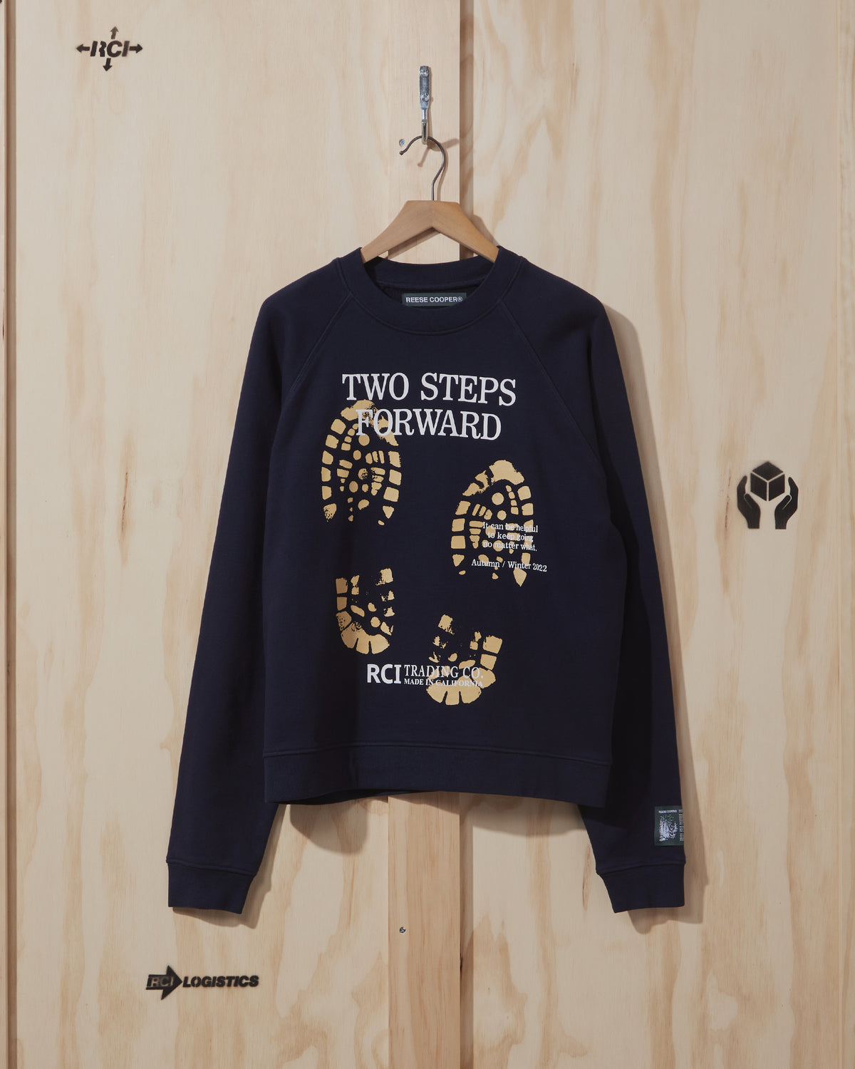 AW22 Bootprint Crewneck Sweatshirt in Navy