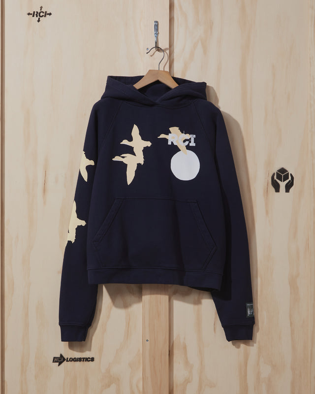 AW22 Birds Hooded Sweatshirt in Navy