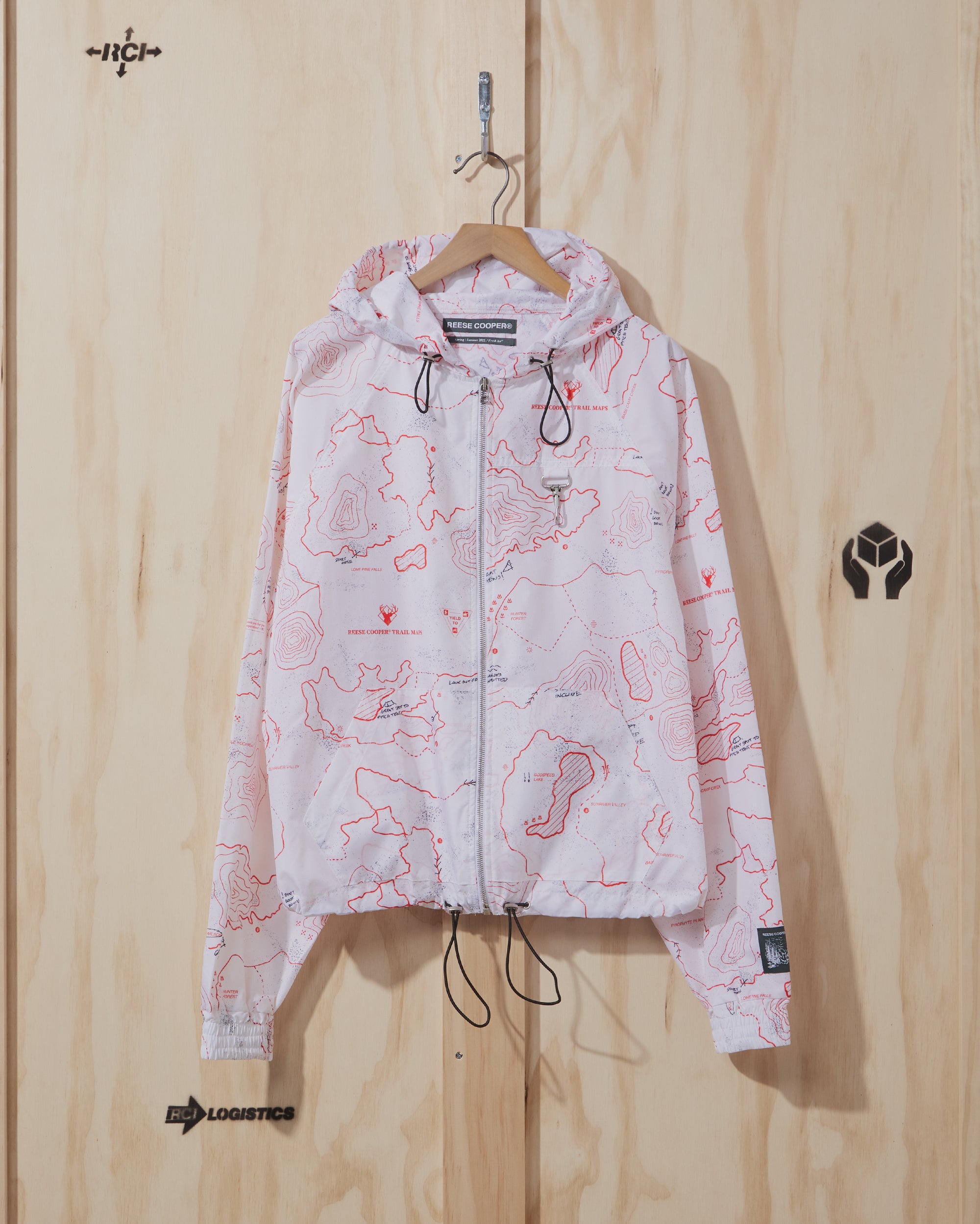 SS22 Ripstop Hooded Jacket in White Trail Map Camo