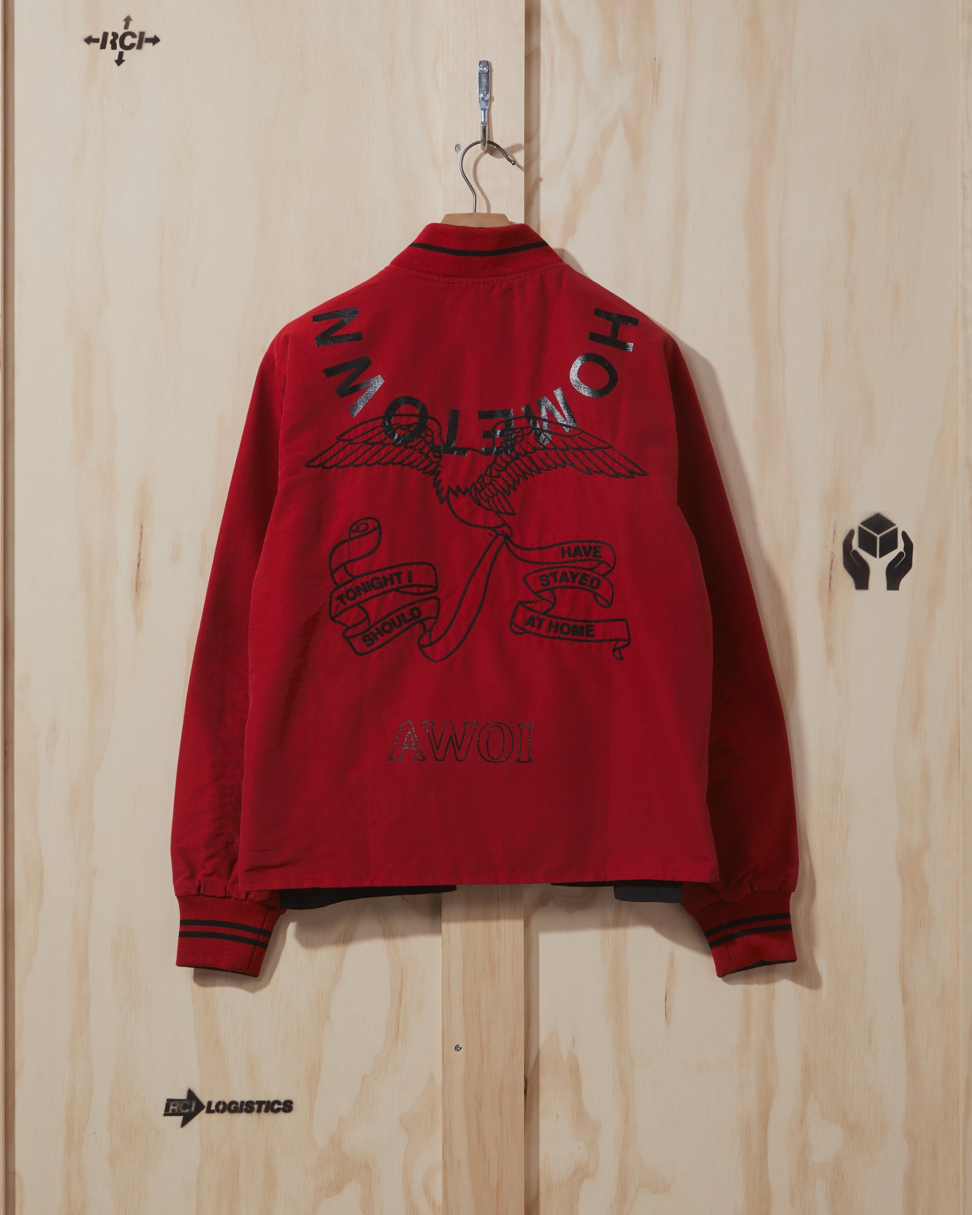 SS19 Reversible Nylon Bomber Jacket in Red