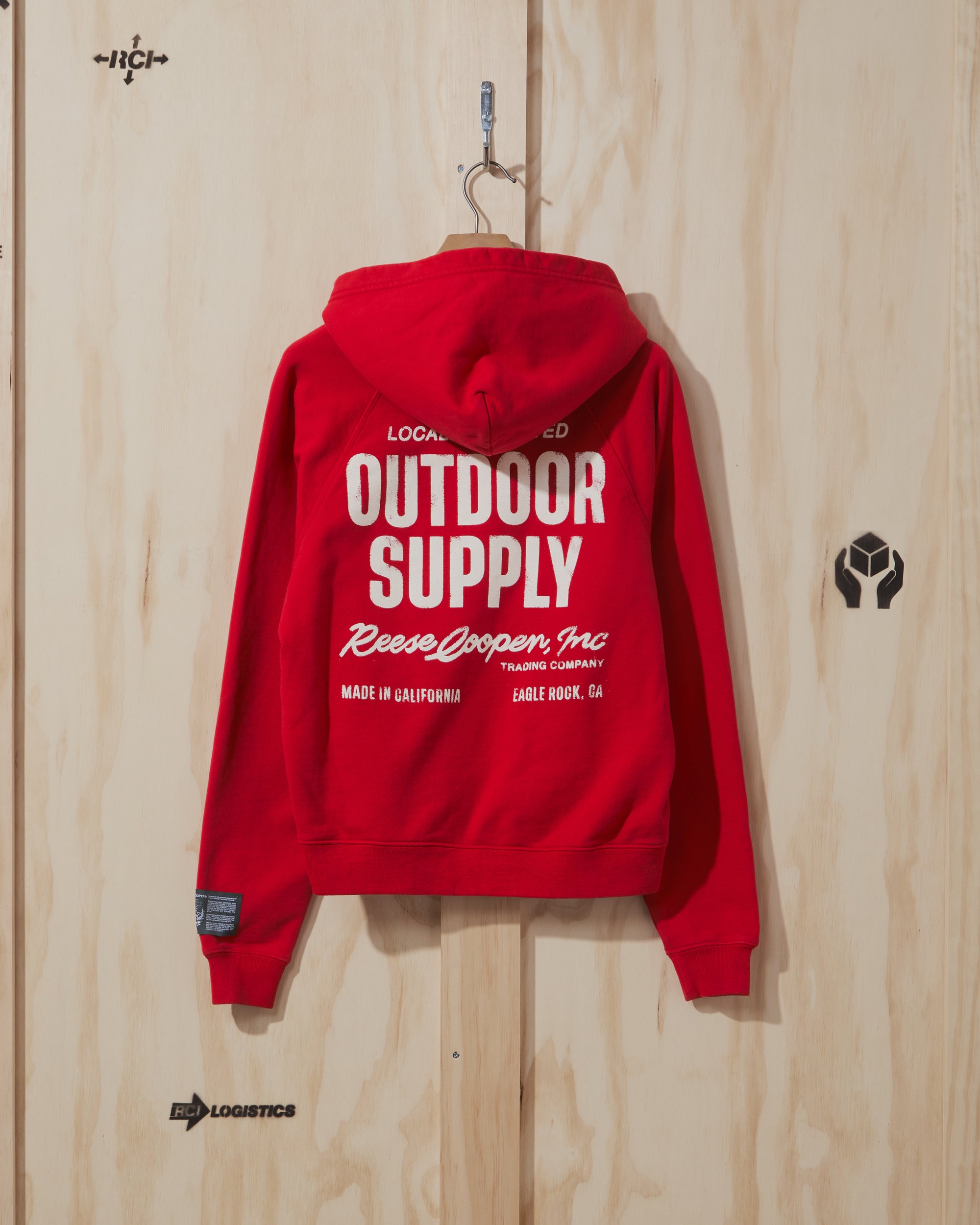 SS22 Outdoor Supply Hooded Sweatshirt in Red