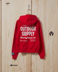 SS22 Outdoor Supply Hooded Sweatshirt in Red