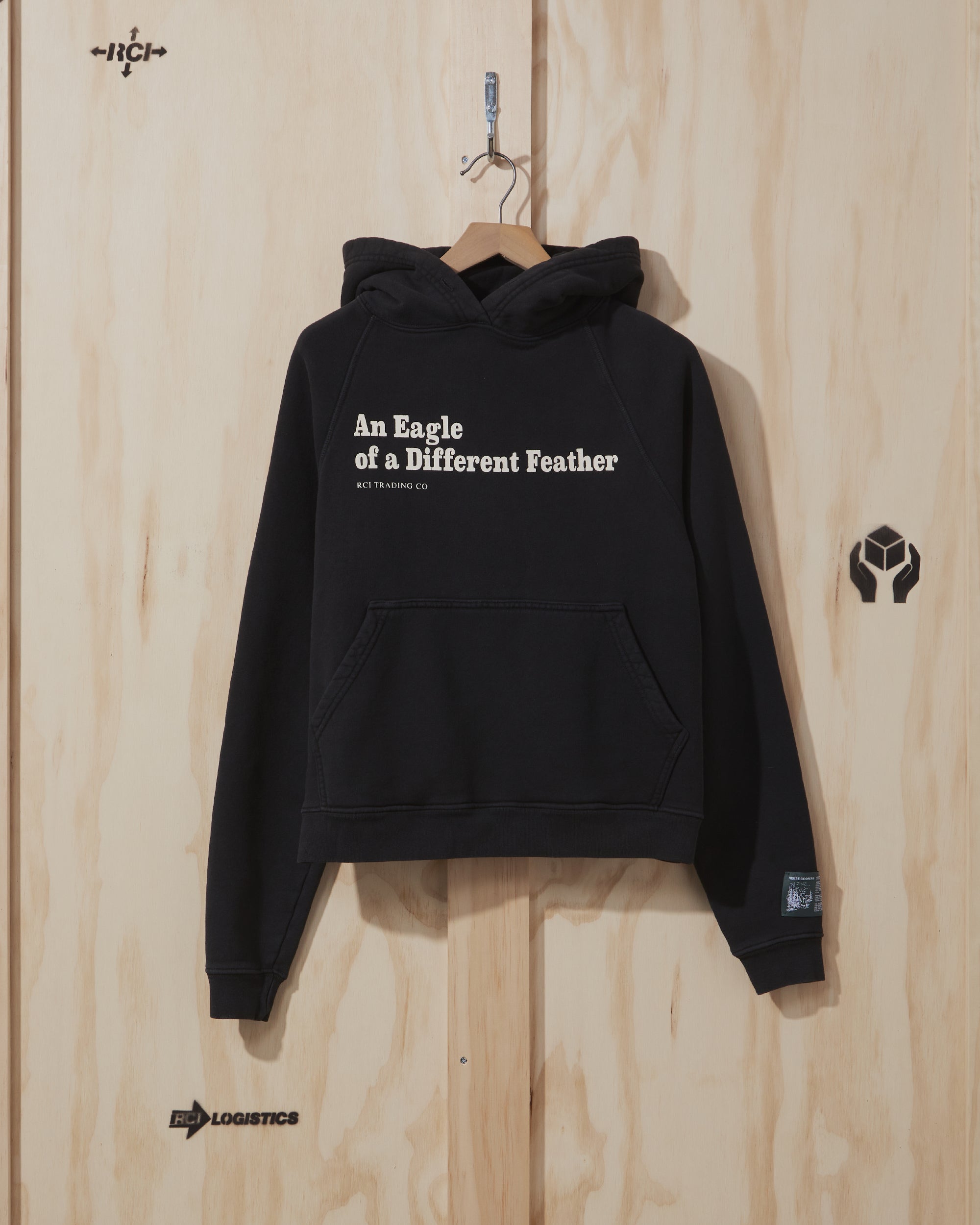 SS21 Eagle Of A Different Feather Hooded Sweatshirt in Black