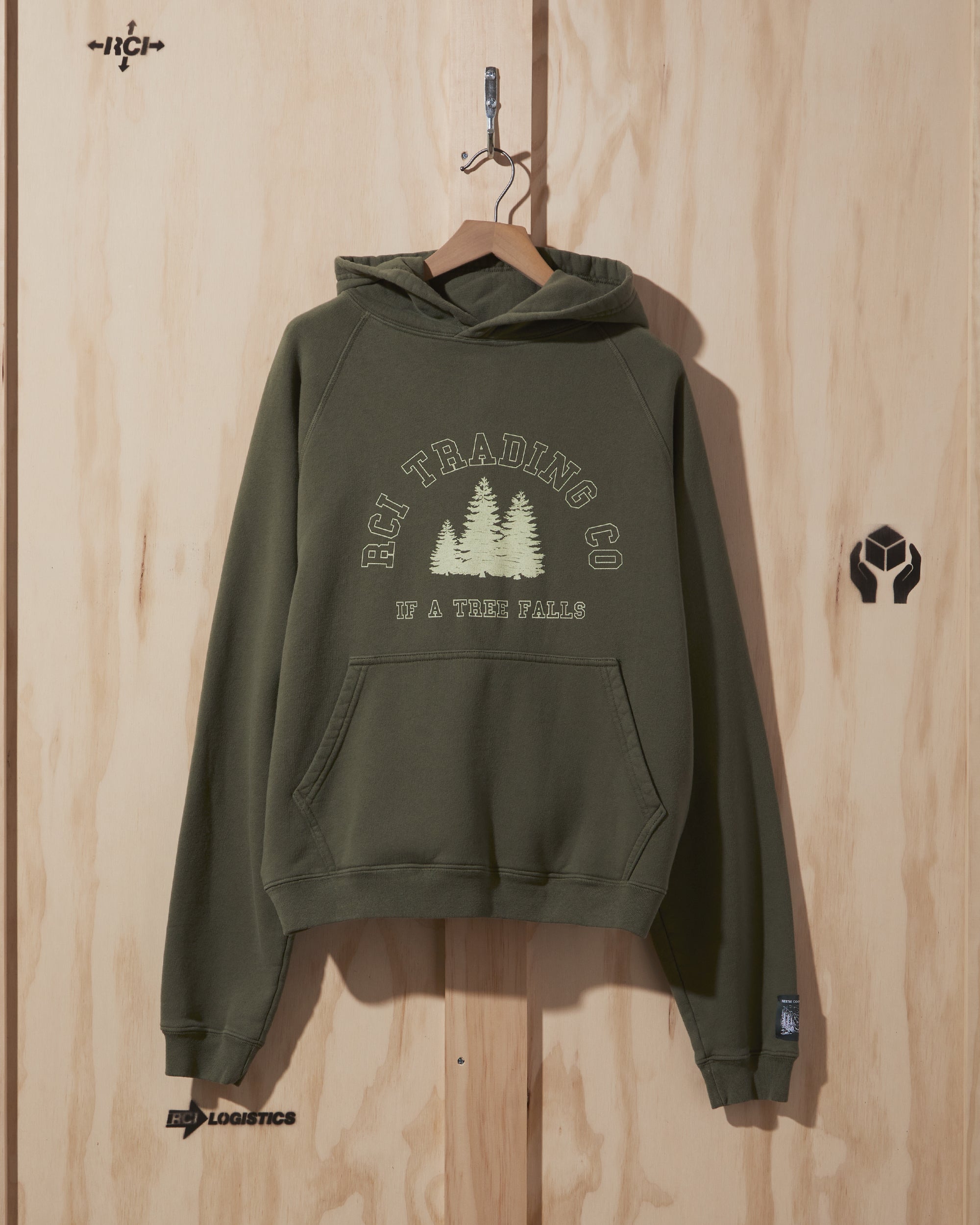 AW20 If A Tree Falls Hooded Sweatshirt in Sage